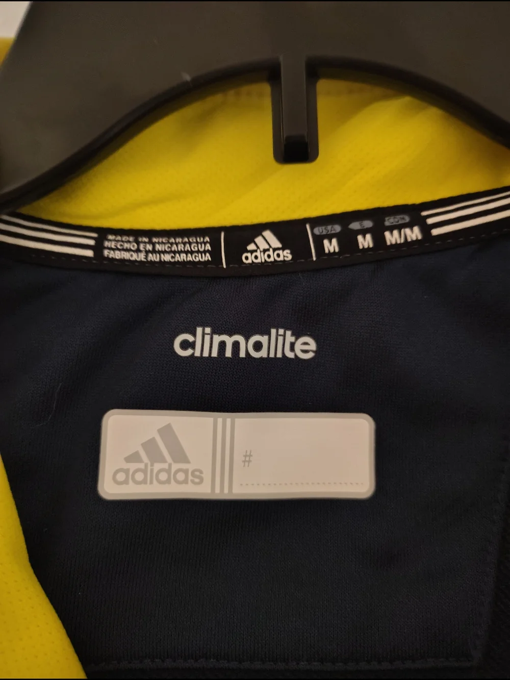 adidas Navy and Yellow Climalite 1/4 Zip Pullover